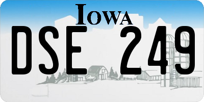 IA license plate DSE249
