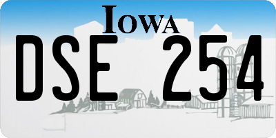 IA license plate DSE254