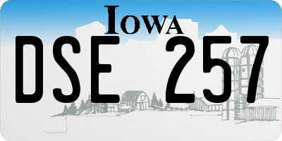 IA license plate DSE257