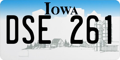 IA license plate DSE261