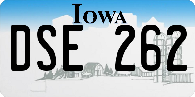 IA license plate DSE262