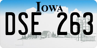 IA license plate DSE263