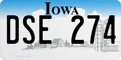 IA license plate DSE274