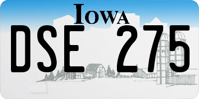 IA license plate DSE275