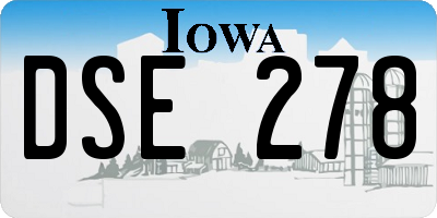 IA license plate DSE278