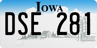 IA license plate DSE281