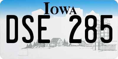 IA license plate DSE285