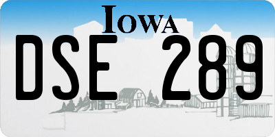 IA license plate DSE289