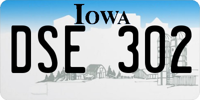 IA license plate DSE302