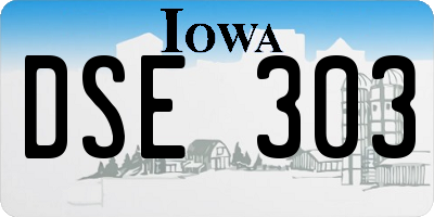 IA license plate DSE303