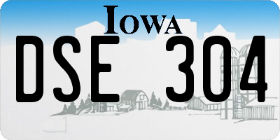 IA license plate DSE304