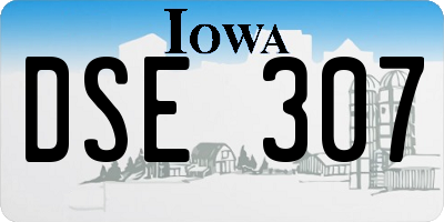 IA license plate DSE307