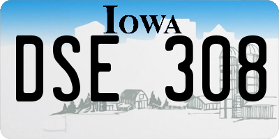 IA license plate DSE308