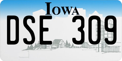 IA license plate DSE309