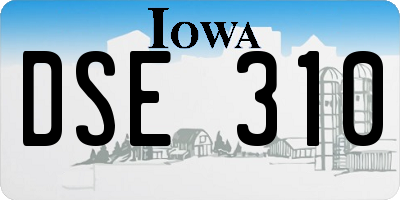 IA license plate DSE310