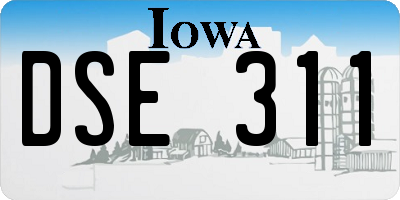 IA license plate DSE311
