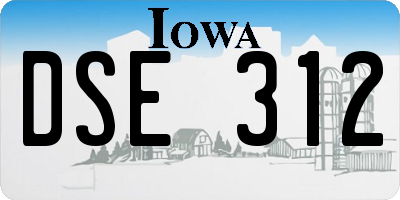 IA license plate DSE312