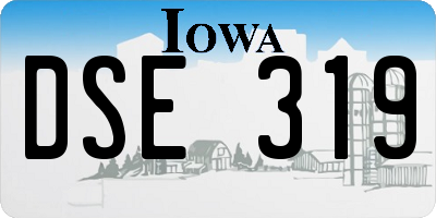 IA license plate DSE319