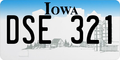 IA license plate DSE321