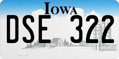 IA license plate DSE322