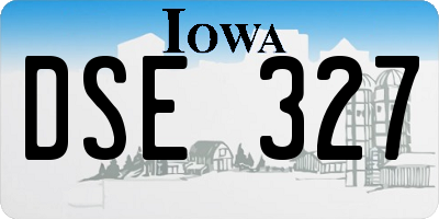 IA license plate DSE327