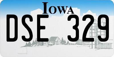 IA license plate DSE329