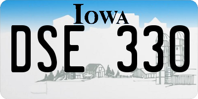 IA license plate DSE330