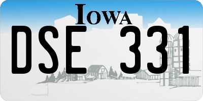 IA license plate DSE331