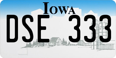 IA license plate DSE333