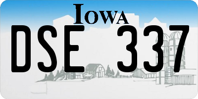 IA license plate DSE337
