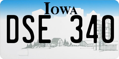 IA license plate DSE340