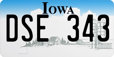 IA license plate DSE343
