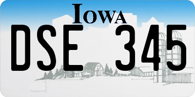 IA license plate DSE345