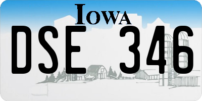 IA license plate DSE346