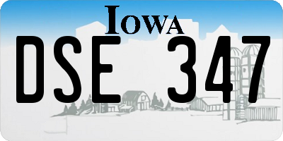 IA license plate DSE347