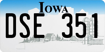 IA license plate DSE351