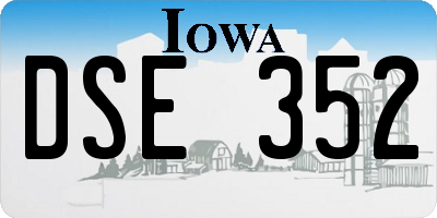 IA license plate DSE352