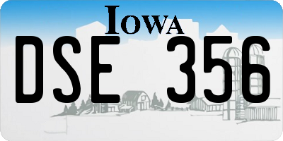IA license plate DSE356
