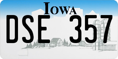 IA license plate DSE357