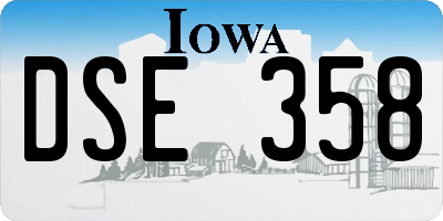 IA license plate DSE358