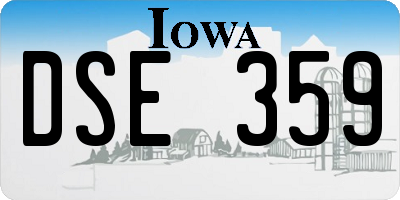 IA license plate DSE359