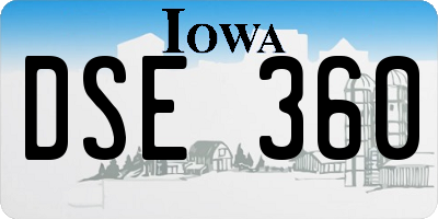 IA license plate DSE360