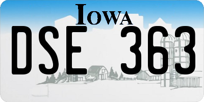 IA license plate DSE363