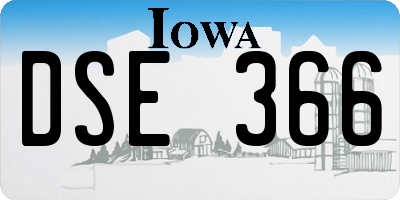 IA license plate DSE366