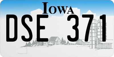 IA license plate DSE371