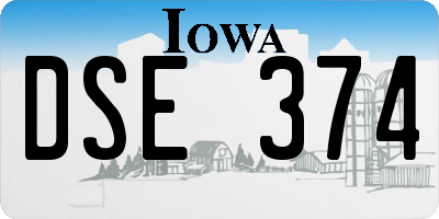 IA license plate DSE374