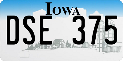IA license plate DSE375