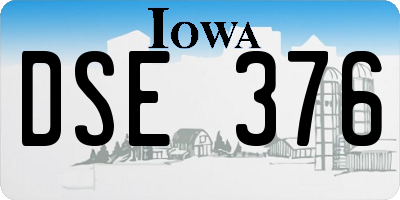 IA license plate DSE376