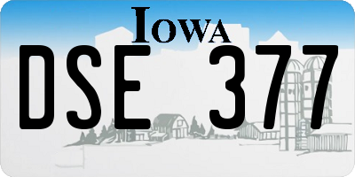 IA license plate DSE377