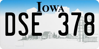 IA license plate DSE378